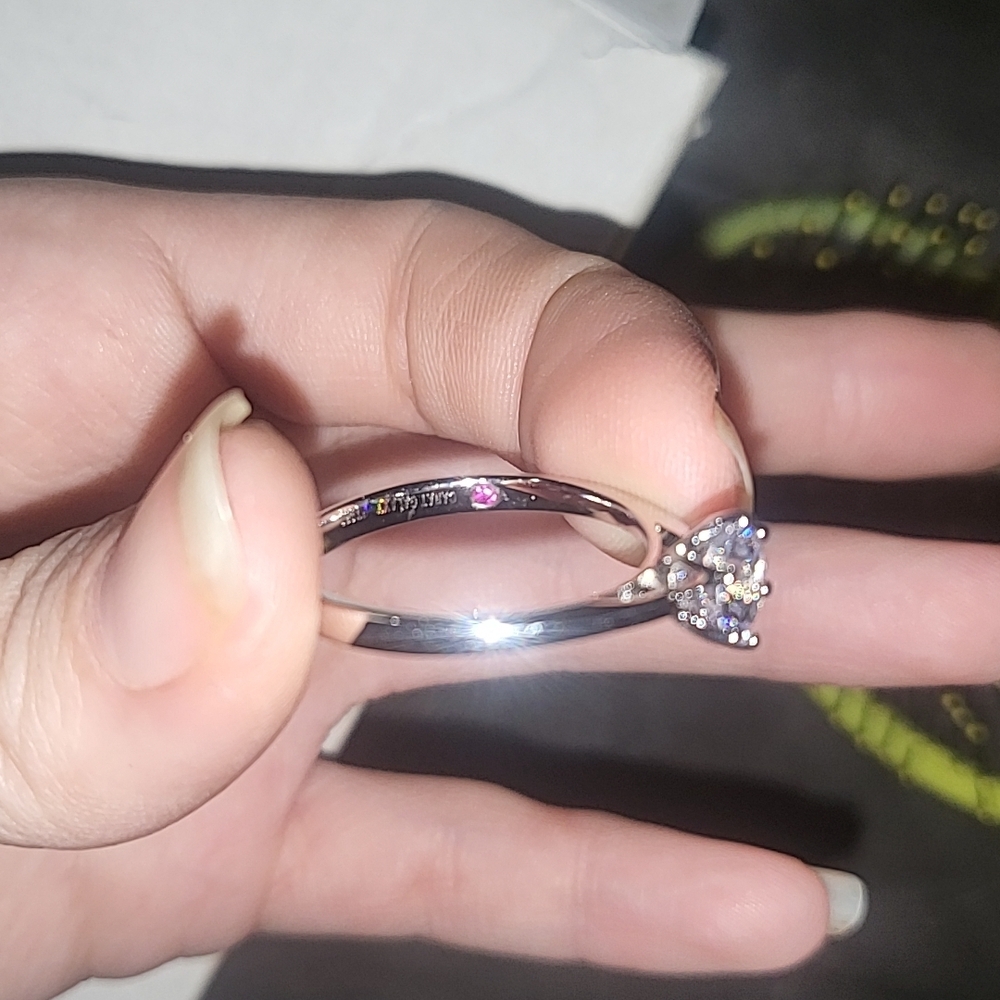 Classic Silver Solitaire Ring with Clear Stone - Unbranded
